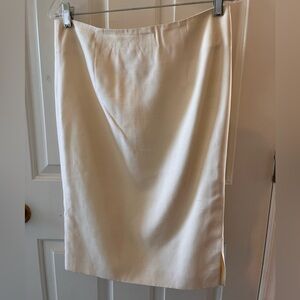 Vintage Burberry Ivory White Pencil Tailored Skirt, 44 Made In Italy- Excellent